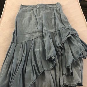 Denim asymmetric skirt